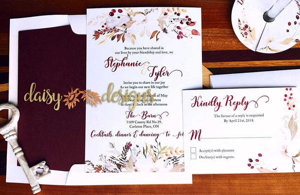 Cranberry and Cream basic set plus wine tag