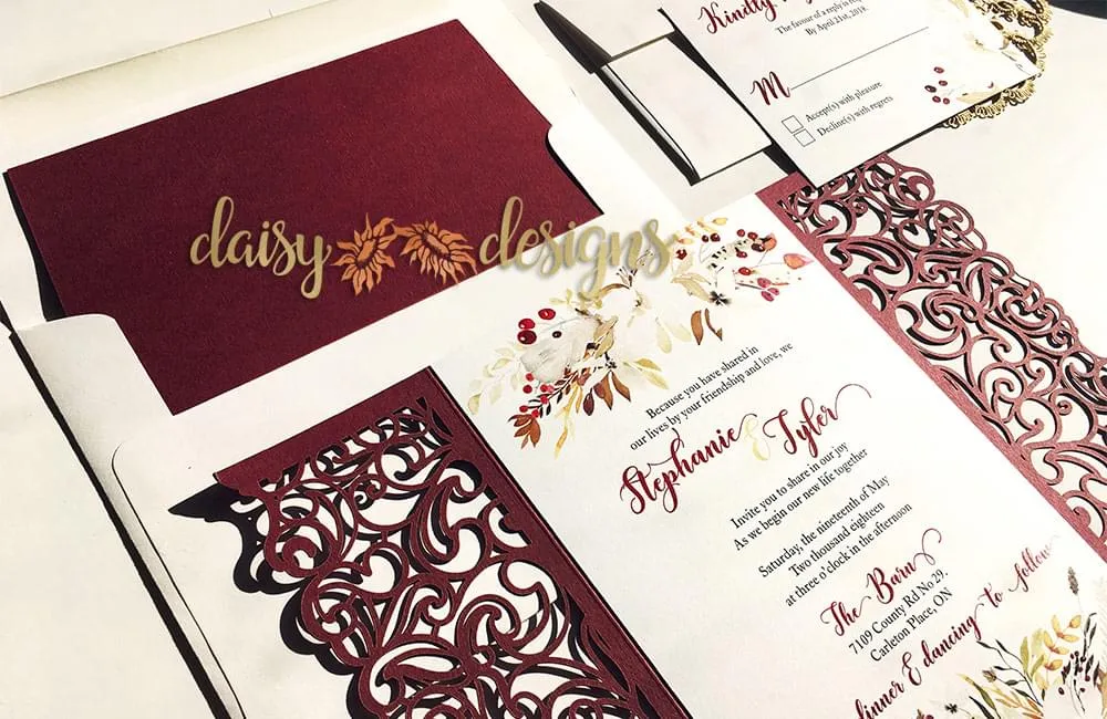 Cranberry and Cream laser cut set