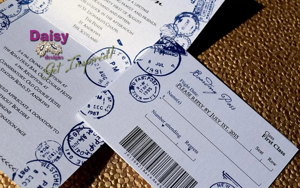 Passport blue rsvp boarding pass