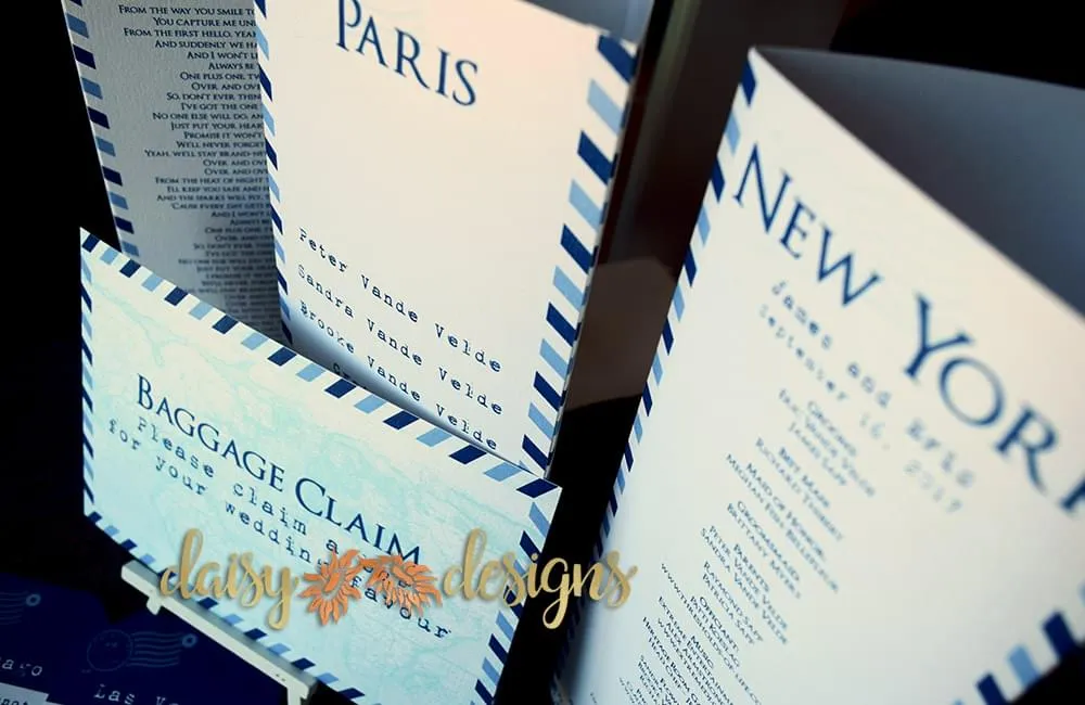 passport table menu sign