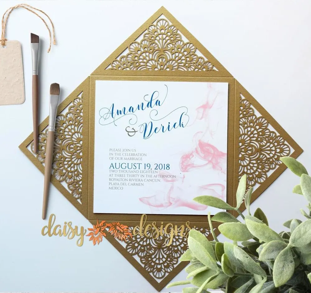 Smokey Blush on Gold Laser-cut display