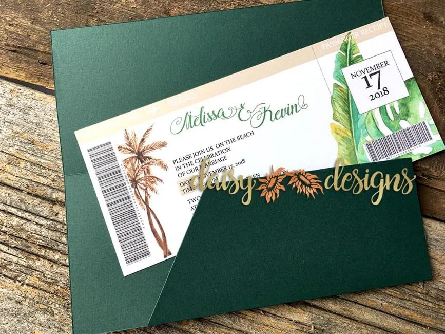 Travel Ticket - tropical theme