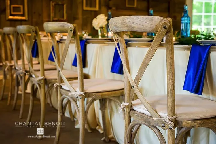 Kate and Justin wedding chairs decor
