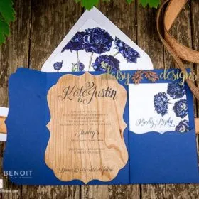 Wood and Roses invite and rsvp