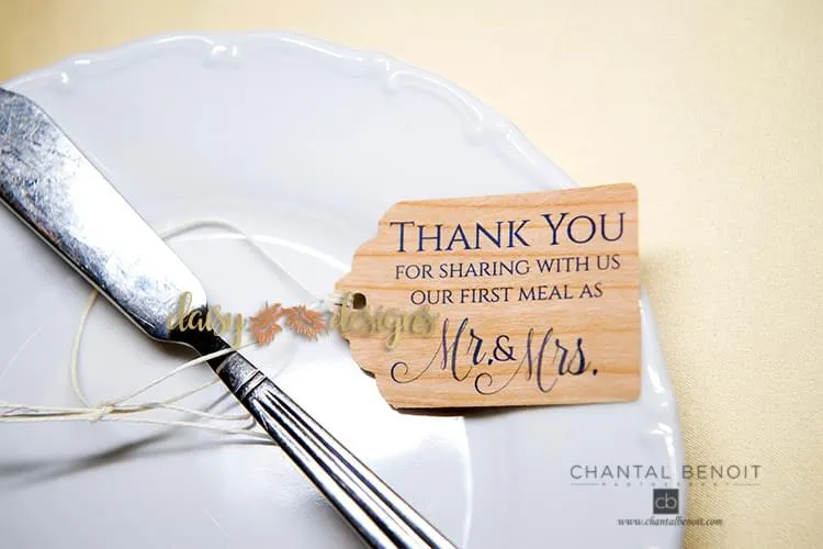 Wood and Roses thank you tag