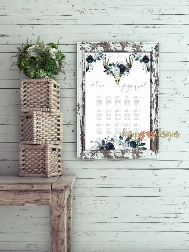 Boho Blooms Seating Chart