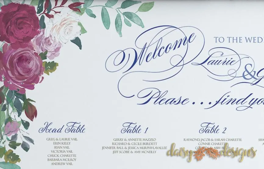 Floral Romance Seating Chart details