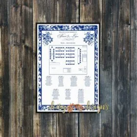 Navy Floral Seating Chart