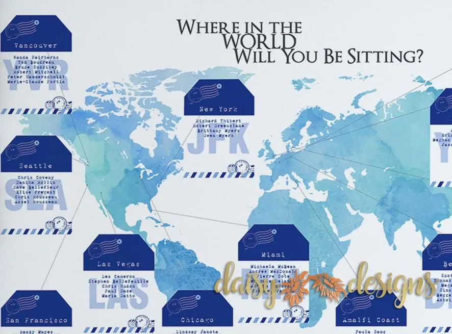Where in the World Seating Chart details