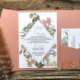 Dusty Daisy invitation suite