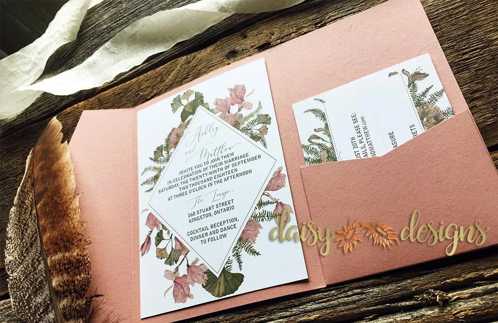 Dusty Daisy invitation suite