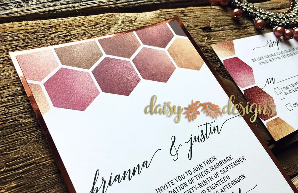 Rose Gold Honeycomb on mirror