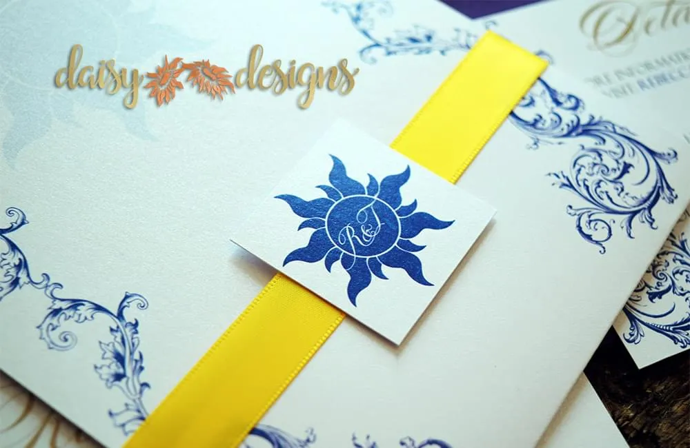 Rapunzel invite close-up details