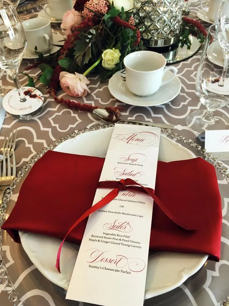 Scarlet and Silver table set