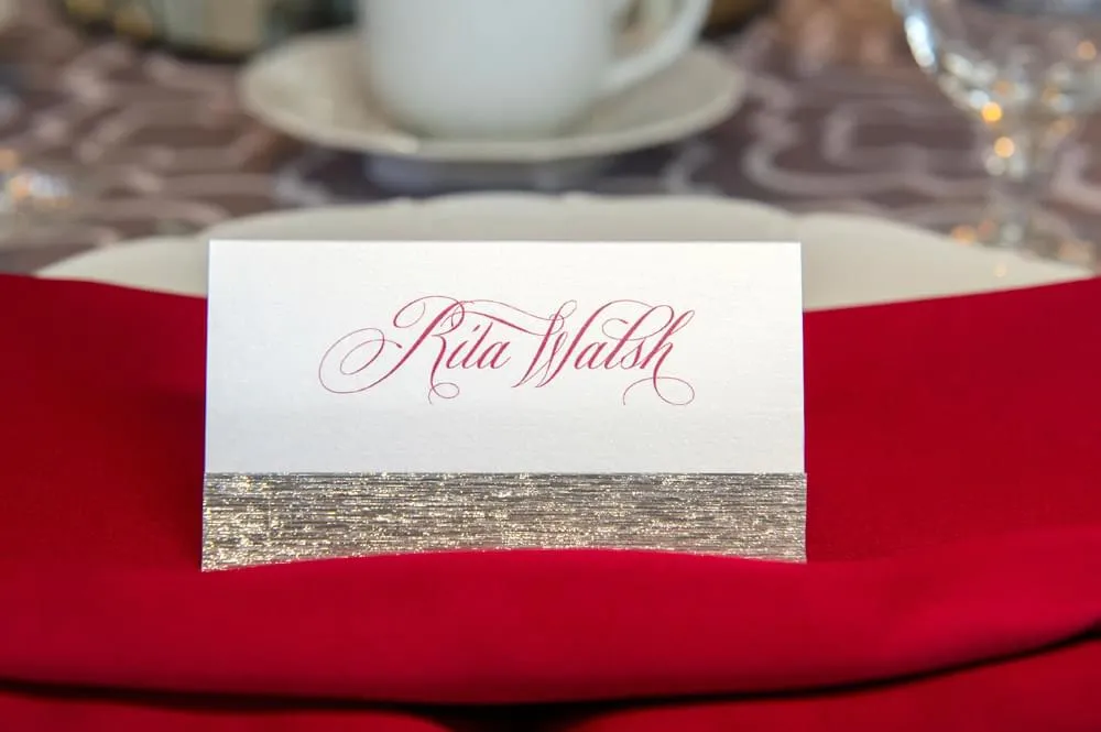 Scarlet and Silver place card