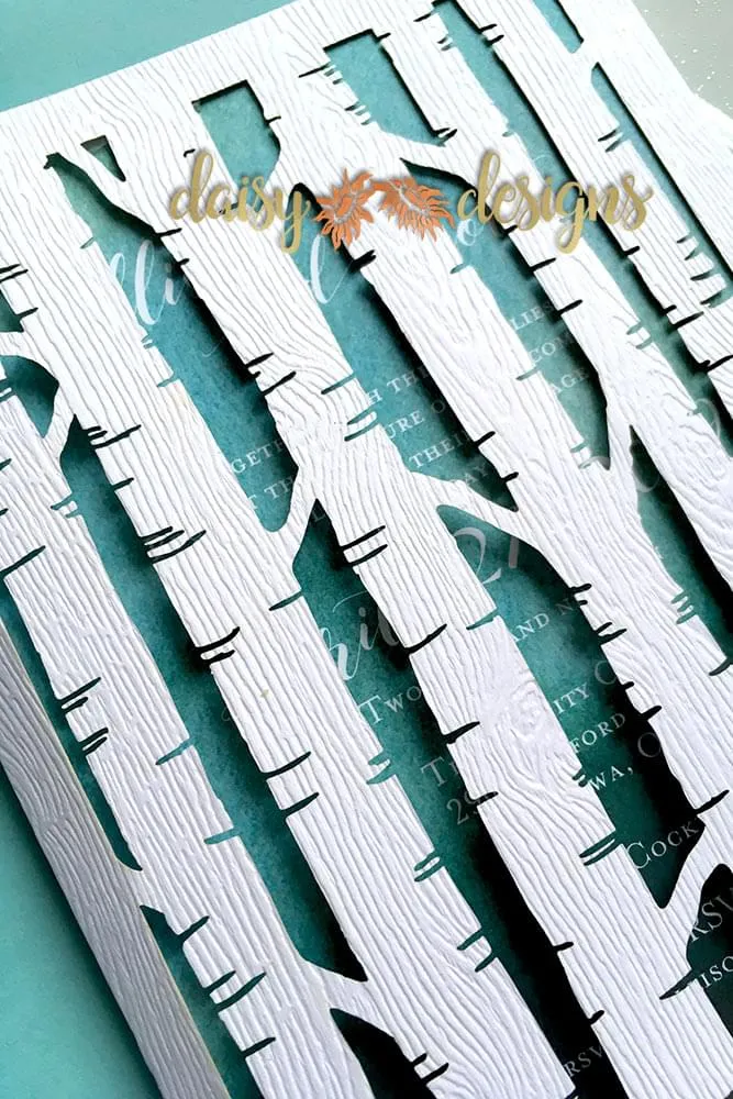 Birch Tree laser cut close up