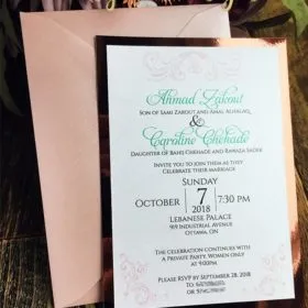 Blush Turquoise with upgrade envelope