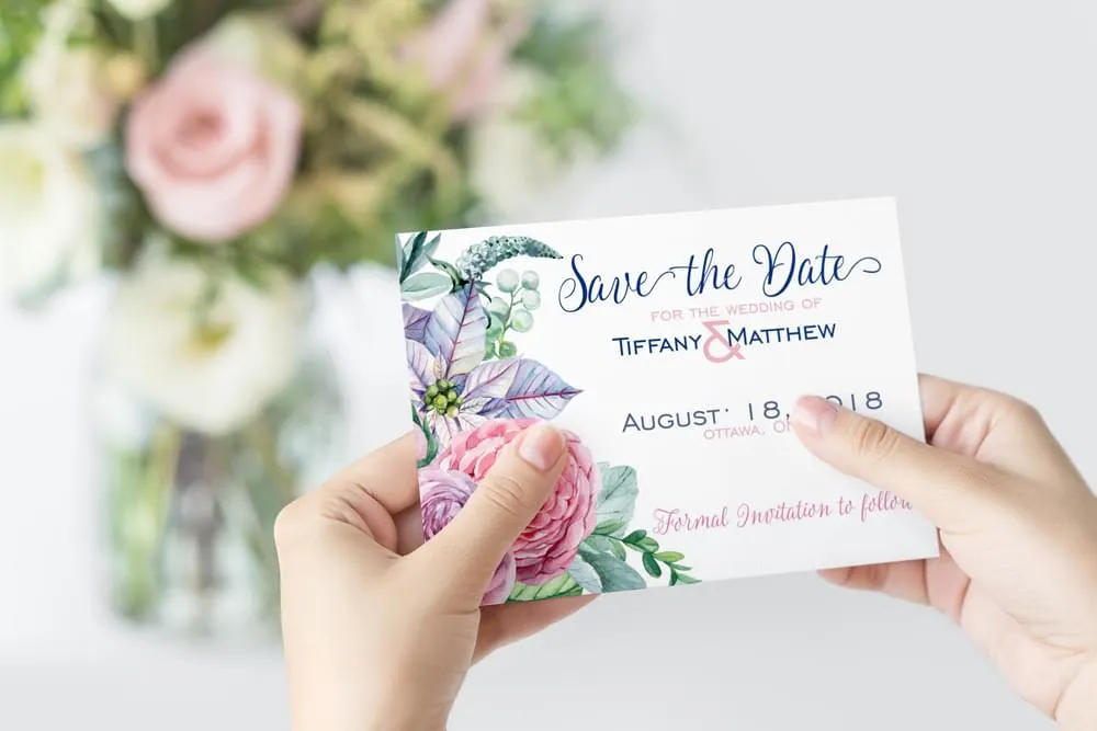 Peonies Save-The-Date card