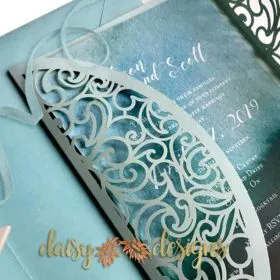 Swirl Gatefold - invite partly open