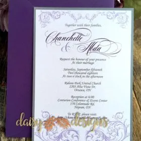 Just a Faerie Tale - invite with upgraded purple envelope