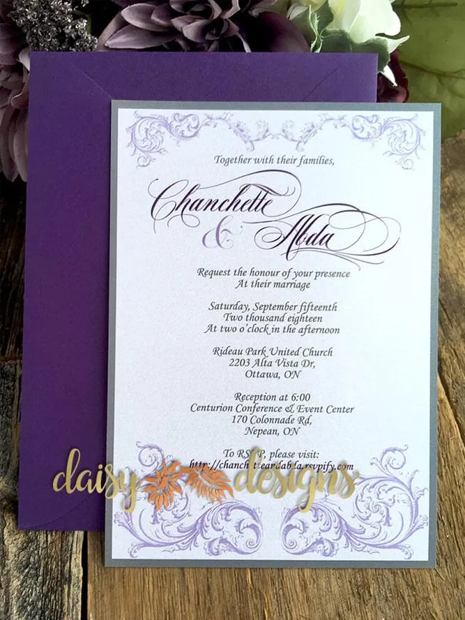 Just a Faerie Tale - invite with upgraded purple envelope
