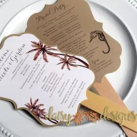 Tropical Fan programs on dinner plate