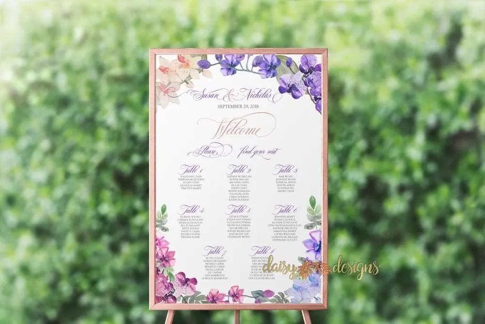 Orchids seating chart
