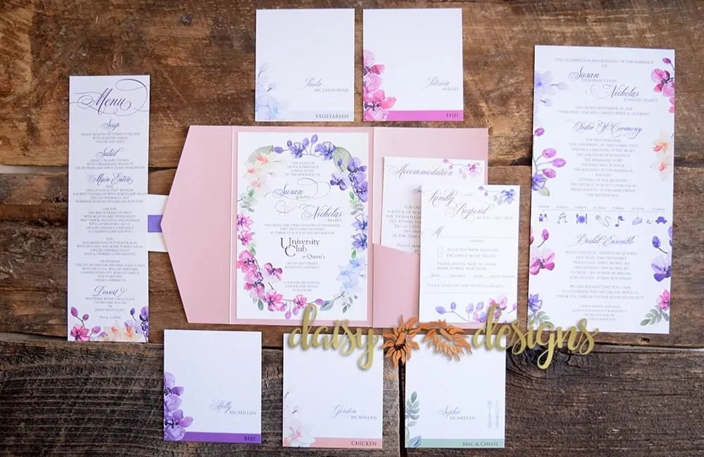 Orchids wedding invite suite