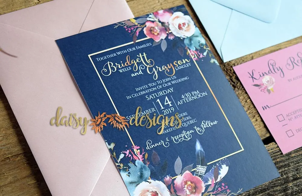 Pretty in Pink invite with pink envelope