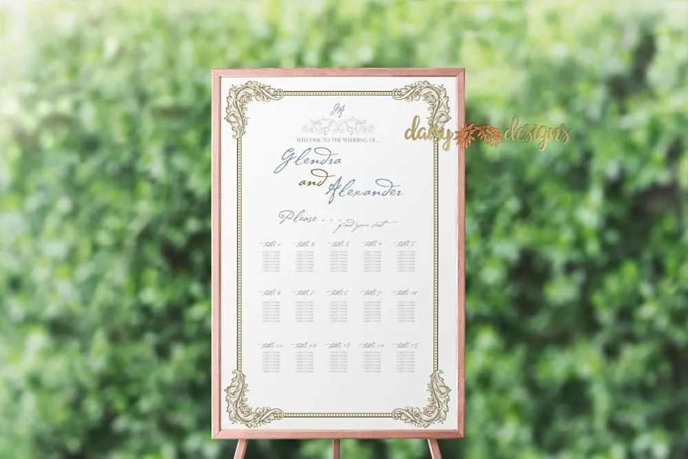 Ornate Filigree Seating Chart