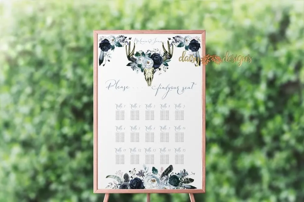 Midnight Peonies Seating Chart