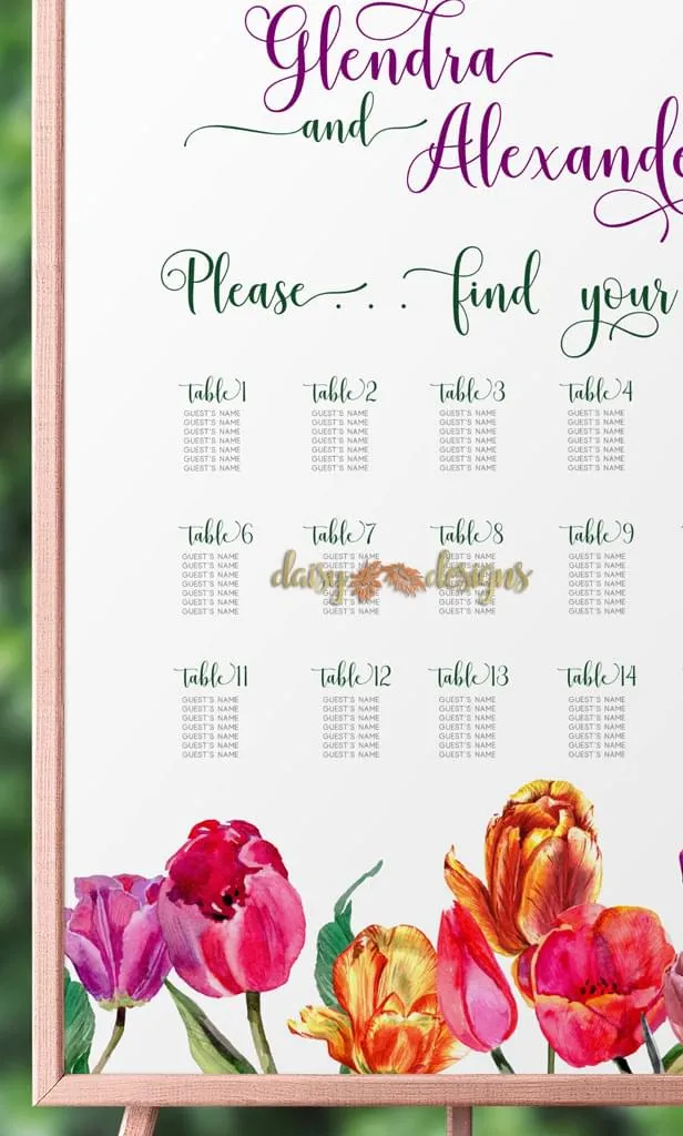 Tulips Seating Chart Details