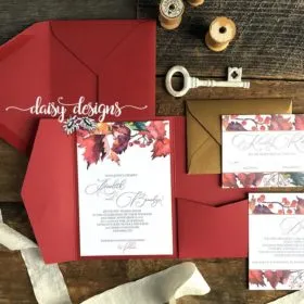 Watercolour Autumn Leaves - full invite suite