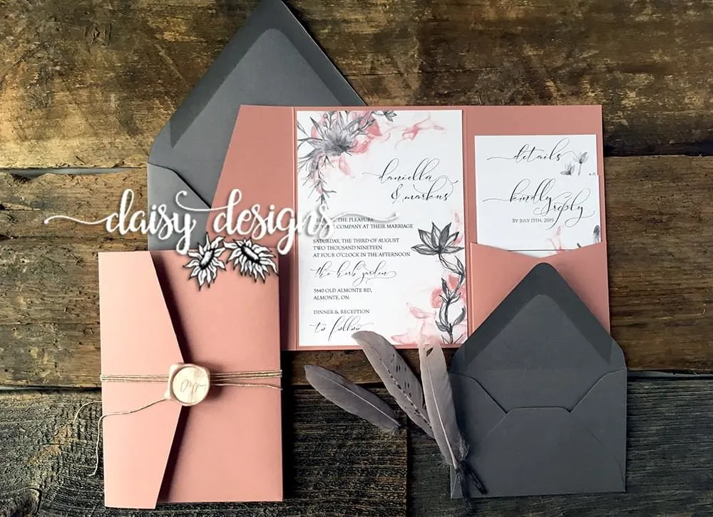 Dusty Rose Grey Feather full suite