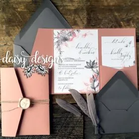 Dusty Rose Grey Feather full suite