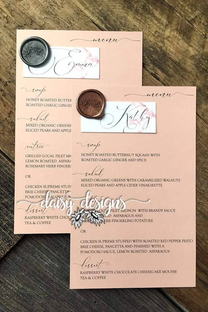 Grey Feather personal menus