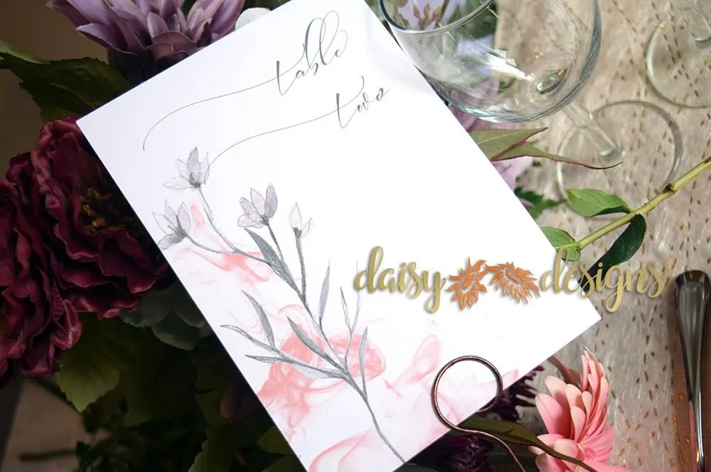 Grey Feather table number