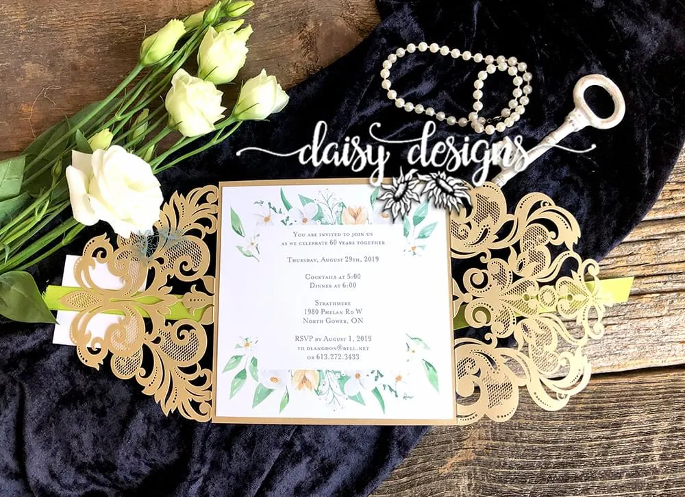 White Blossoms gate fold laser cut open