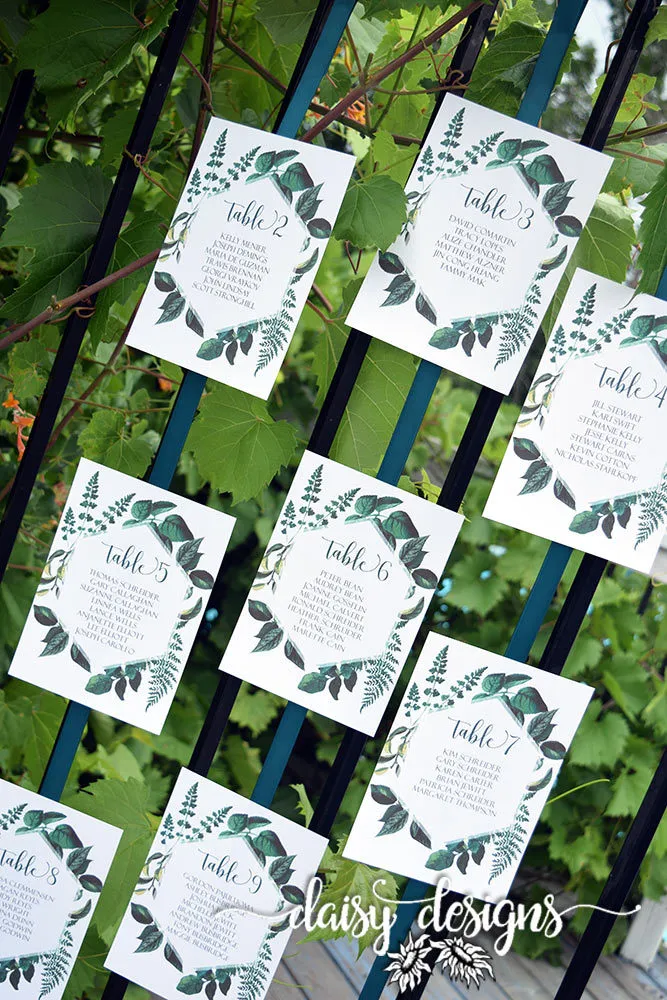 Suspended Greenery Seating Chart