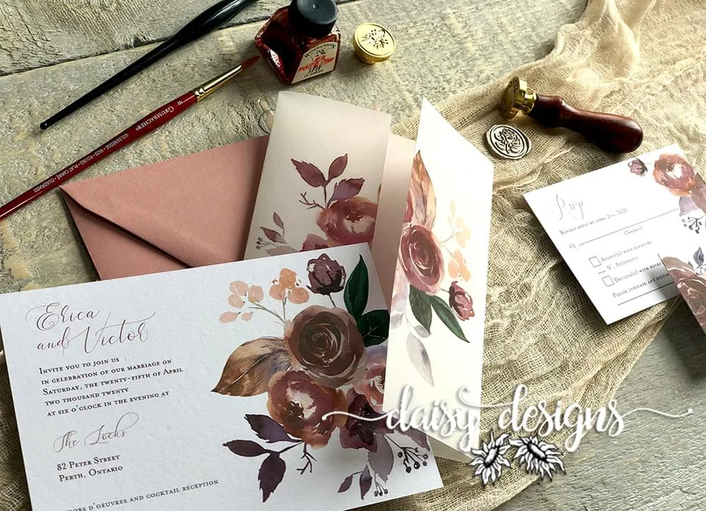 Butter Rum Boho - Vellum wrap with invite