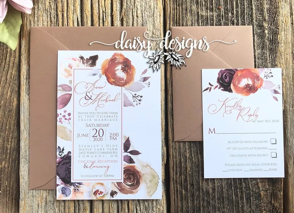 Butter Rum Roses invite suite