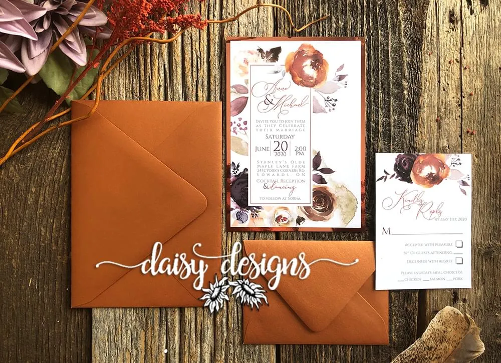 Butter Rum Roses with copper envelopes