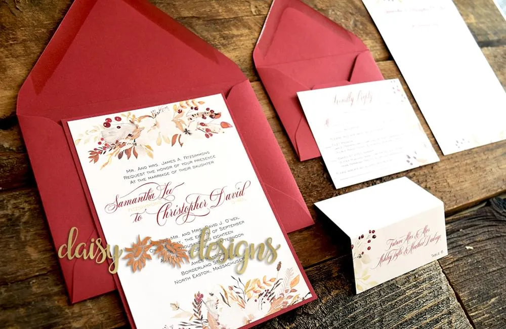 Cranberry and Cream invite suite