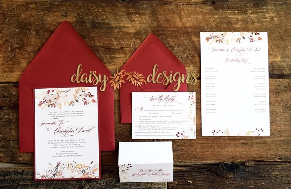Cranberry and Cream invite suite
