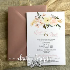 Antique Rose invite and envelope