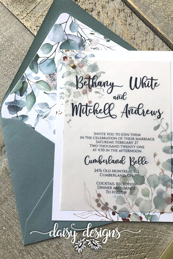 Cumberland Belle invite on velum