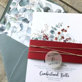 Cumberland Belle invite and belly band