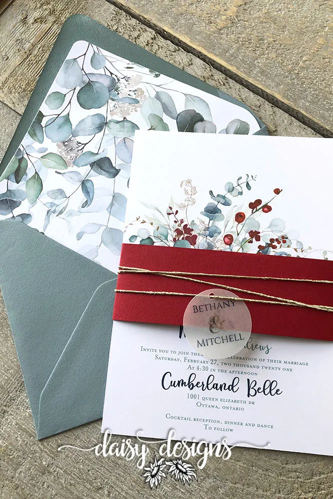 Cumberland Belle invite and belly band