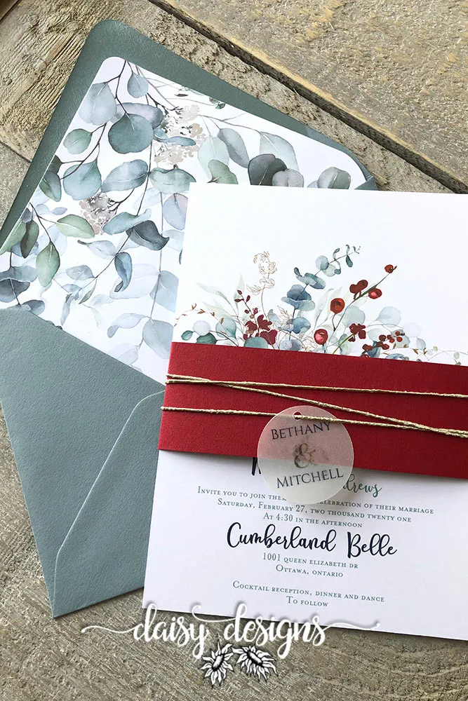 Cumberland Belle invite and belly band