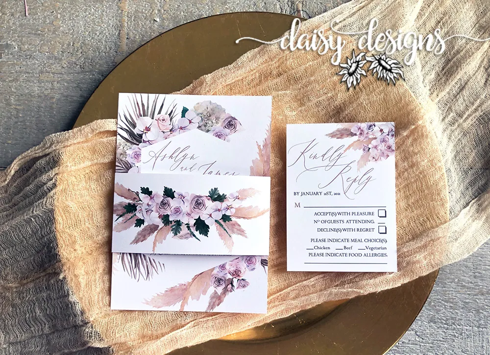 Lush Tropics invite and RSVP